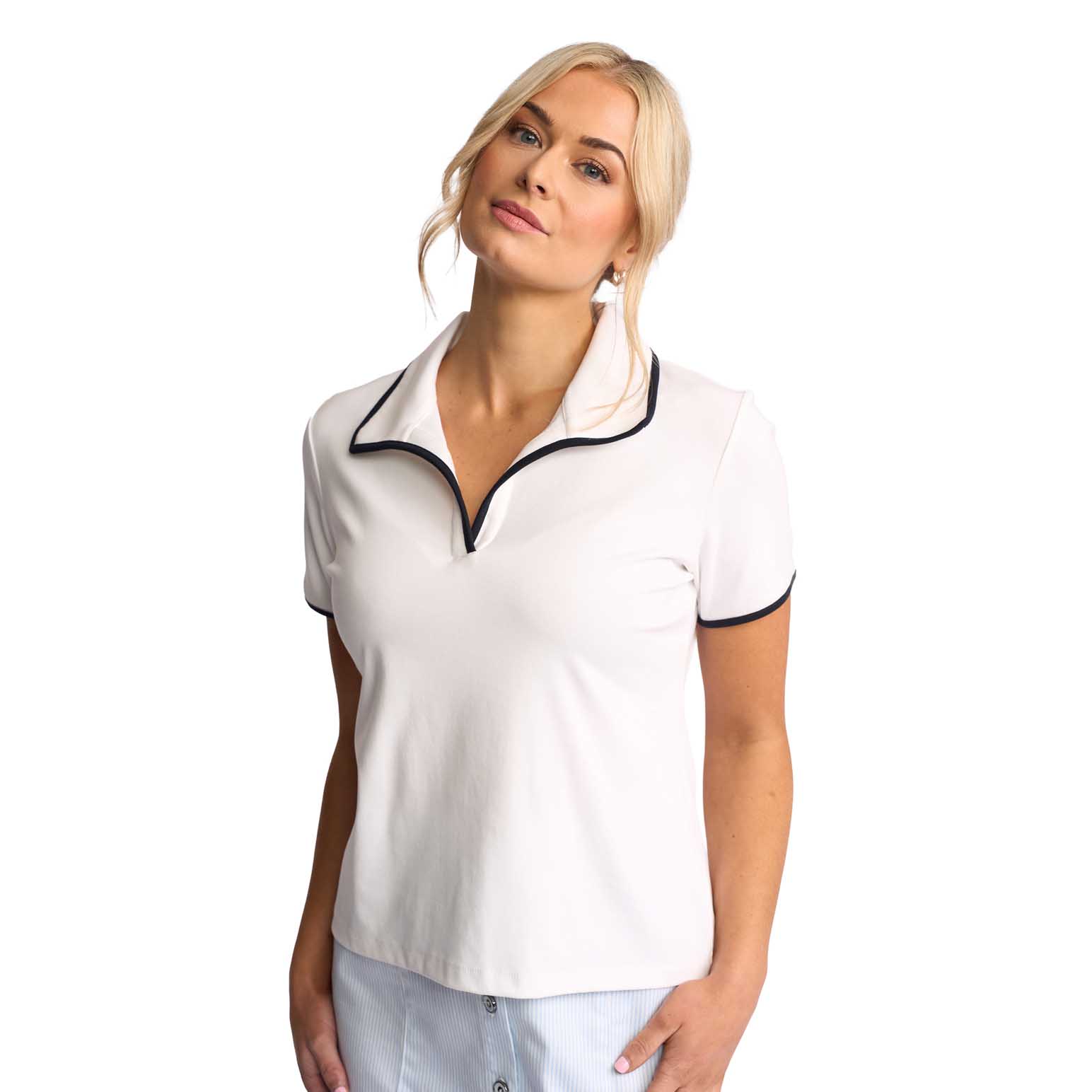 Vassalli Polo Top With Contrast Trim